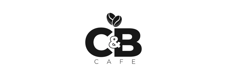 Grayscale C and B Cafe logo